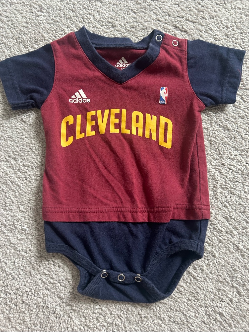 Adidas Cleveland Cavaliers Maroon & Navy Baby One-Piece